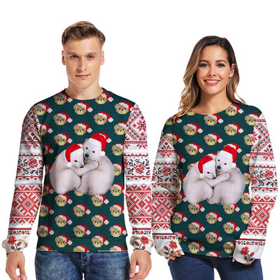 

Toponeto Mens Casual Christmas Funny 3D Print Party Long Sleeve O-Neck Top Blouse Coat