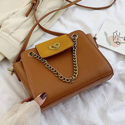 

North bag lock small square bag womens new 2019 Korean version of a simple one - shoulder oblique bag chain bag