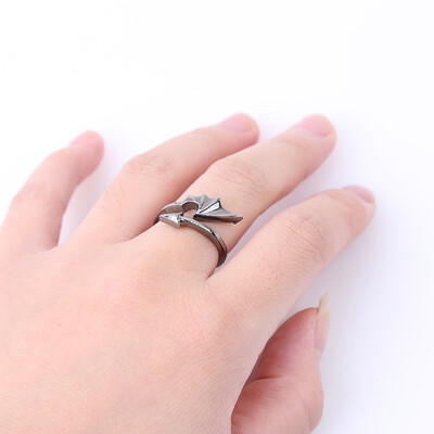 

2018 European&American new accessorie simple bat wings black wild open rings