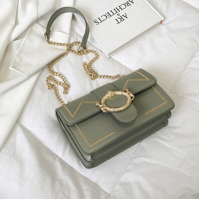 

Summer solid color fresh small bag female 2019 new wave Korean version of the wild single shoulder slung fashion chain small square bag