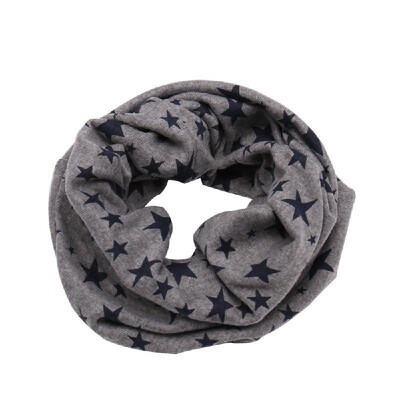 

Children Warm Cotton Scarf O Ring Shawl Neckerchief Boy Girl Circle Loop Cartoon Smile Face Star Pattern Neck Warmer