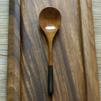 

Round Head With Fine Handle Wooden Soup Spoon Japanese Style Rice Cooking Tool