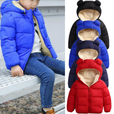 

AU Toddler Kids Baby Girl Boys Clothes Warm Coat Hooded Jacket Outerwear Clothes