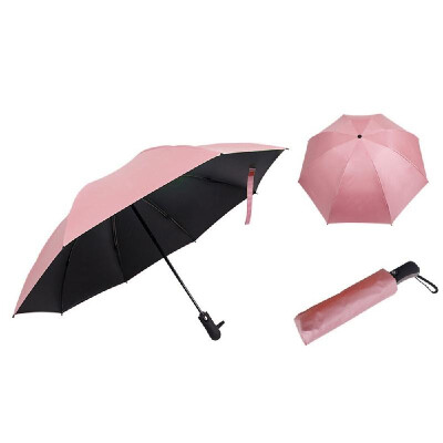 

Black Coating Automatic Fold Umbrella Reverse 3 Folding Umbrellas Sunny&Rain Inverted Umbrella