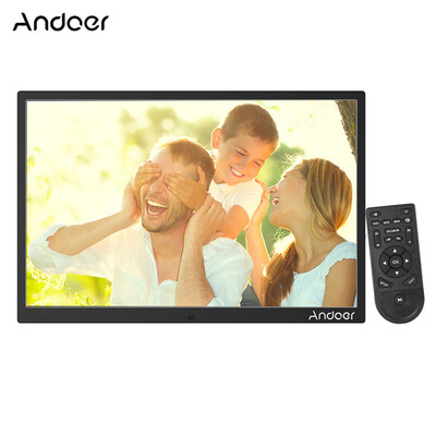 

Andoer 17inch LED Digital Photo Frame 1440 900 Resolution 1080P Advertising Machine Support Random Play Aluminum Alloy with Remo