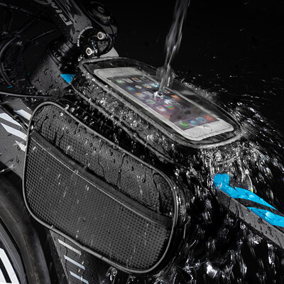 

Bowonik mountain bike front beam bag 62 inch touch screen riding bag road bike Jingdong mobile phone bag from the upper tube bag camping waterproof saddle bag riding equipment accessories black black side