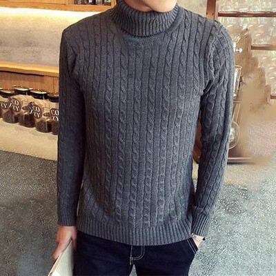 

Mens Warm Pullover Tops Winter Casual Sweater Knitted Jumper Turtleneck Shirts