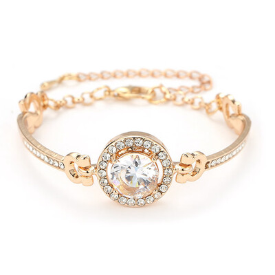 

Temperament Noble Shiny Inlaid Rhinestone Bracelet Girls Accessories Pair Hand Ring Jewelry Valentines Day