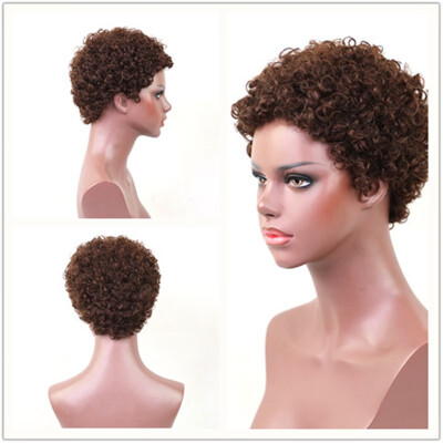 

ELEMENT Synthetic Wig Mix full Human Hair wigs 6 Inch Fashion Short Curly Short Wig For African American Women Free Shipping