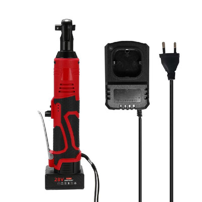 

28V Multifunctional Cordless Rechargeable Electric Wrench 38 Inch Right Angle Electric Ratchet Wrenches with LED Light