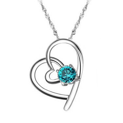 

Chic Double Heart Only Your Heart Rhinestone Pendant Clavicle Chain Fashion Jewelry