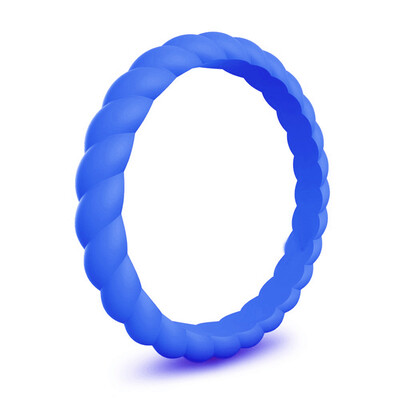

1Pc Silicone Wedding Ring For Women Thin Braided Rubber Wedding Bands For Men Women Sports Active Fitness Riding Climbing Work