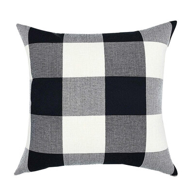 

〖Follure〗Striped Plaid Linen Pillowcase Upholstered Sofa Cushion Cover 18x18In