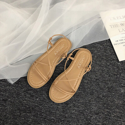 

Roman Sandals Fairy Wind Student Summer Korean Version Baitao Beach Shoes with Soft Flat Bottom