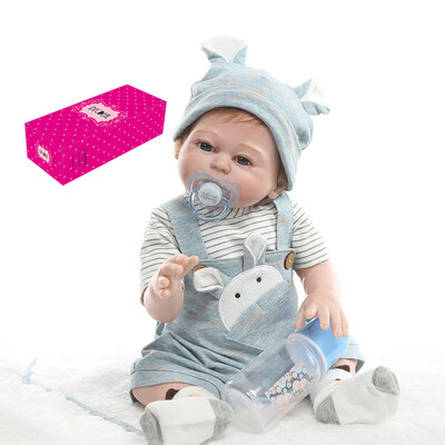 

Decdeal Reborn Baby Doll Silicone Full Body 19 inch Lifelike Cute Bath Dolls for Children Kids Toddlers Birthday Shower Gifts with