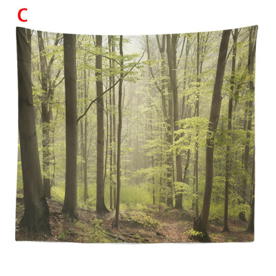 

Toponeto Misty Forest Tapestry Wall Hanging Nature Landscape Tapestry Sunshine Through Tree Tapestries for Bedroom Living Room