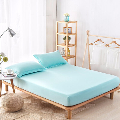 

100 Cotton Mattress Cover Twin Full Queen Size Bed Fitted Sheet 1 Piece Solid Color Bed Sheet