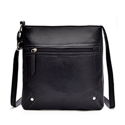 

Vintage Women Solid Color Zip Crossbody Shoulder Bag Faux Leather Storage Pouch