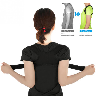 

2018 Hot Sale Black Adjustable Unisex Back Posture Corrector Back Support Brace Posture Brace