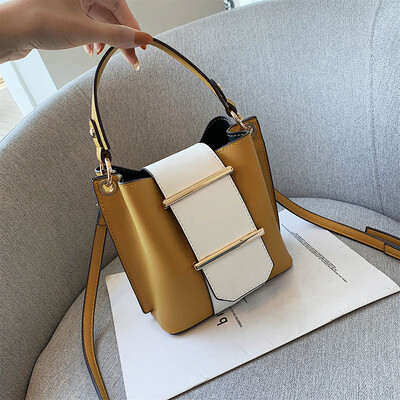 

Qiao Bani 2019 new Korean fashion Dongdaemun hit color bucket bag hand shoulder shoulder diagonal trend handbags