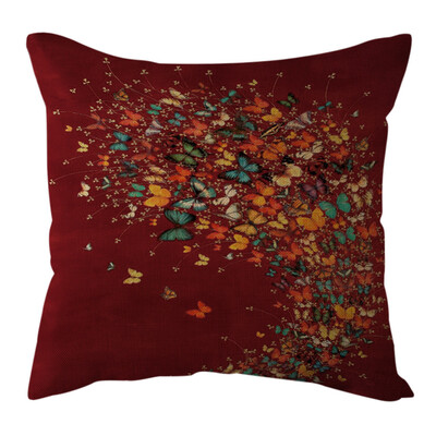 

〖Follure〗1 PC Cotton Linen Butterfly Home Decorative Throw Pillow Case Waist Cushion Cove