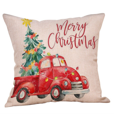 

Siaonvr Merry Christmas Pillow Cases Cotton Linen Sofa Cushion Cover Home Decor