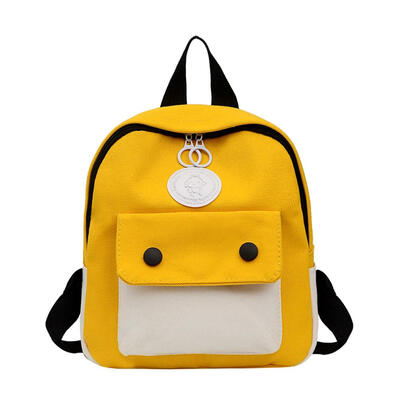 

Cute Animal Printed Button Backpack Women Girls Contrast Color Knapsack