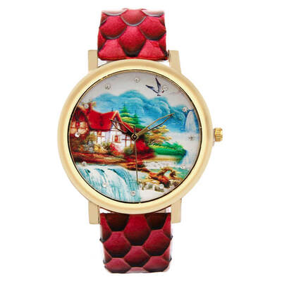 

Beautiful Scenery Ink Painting Ladies Watch Simple And Temperament Nice Zegarek Damski Womens Watches High Quality