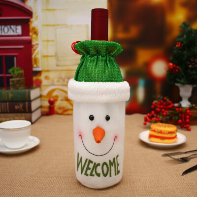 

〖Follure〗Red Wine Bottle Cover Bags Decoration Home Party Santa Claus Christmas