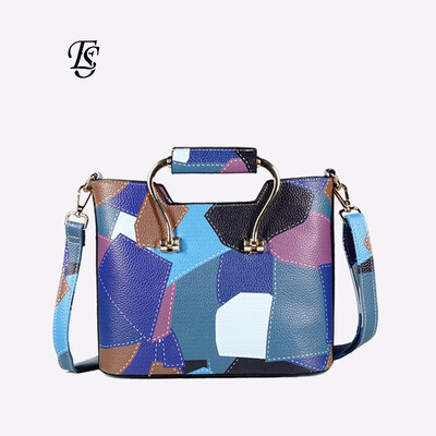 

ESHUNFA Contrast handbag 2019 new fashion shoulder bag European&American leisure Messenger bag FJN60288 4270
