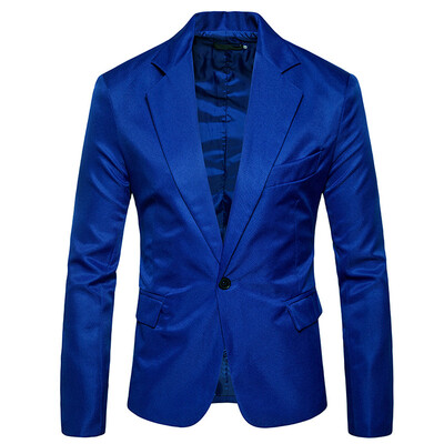 

Mens Business Casual Long Sleeves Suit Solid Lapel Collar Slim Fit Blazer Coat