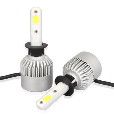 

H1 S2S 2PCS Led Cob LED Chip Car Headlamp 36W 6000k White Light 8000LM Car Bulb Fog Light Silver