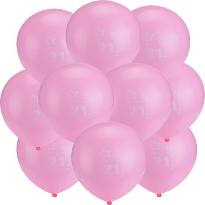 

Toponeto 10Pcs Red And Pink Latex Balloons Age 21 Birthday Anniversary Party Gifts