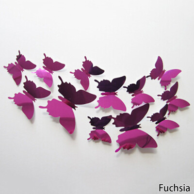 

Butterfly DIY 3D Art Silver Acrylic Mirror Wall Sticker Home Decoration Fashionable