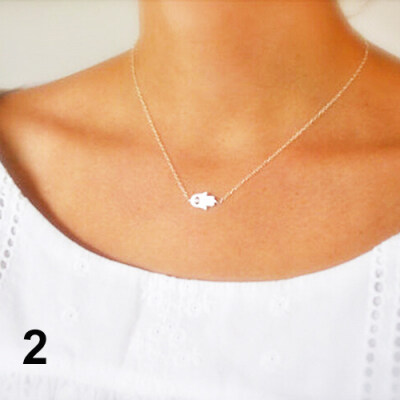 

Womens Stylish Hamsa Fatima Hand Evil Eye Pendant Alloy Choker Necklace Gift