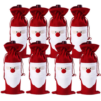 

〖Follure〗8PC Christmas Wine Bottle Set Santa Decoration Xmas Bottle Cap Xmas Decor