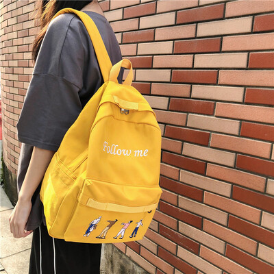 

Bookbags Women Korean version High School Students Chaobao Cool Simple Sen Nylon Ancient Girl Japanese Shoulder Bag