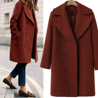 

〖Follure〗Women Fashion Loose Winter Warm Long Sleeve Button Woolen Jacket Coat