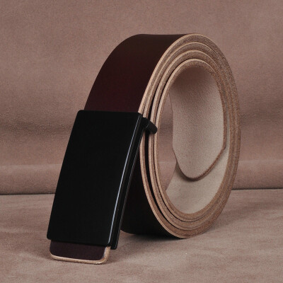 

Mens leather belt smooth buckle buckle mens youth business trend mens belt Korean personality leather