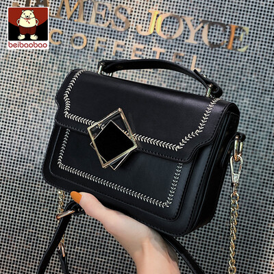 

Texture French minority bag 2019 new fashion single shoulder bag with chain slanted small square bag