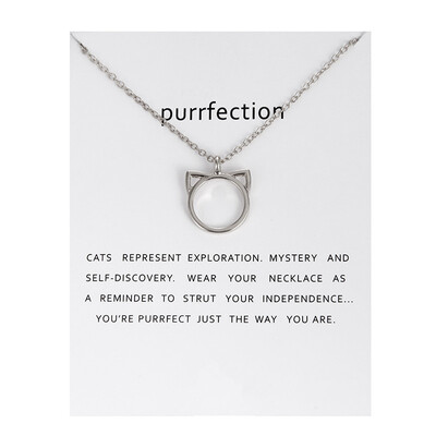 

Fashion Jewelry Purrfection cat ear alloy pendant short necklace For Women Gift