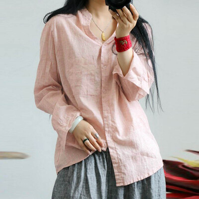 

Roseonmyhand Womens Kaftan Cotton Button Long Sleeve Work Loose Baggy Blouse Tops Shirt