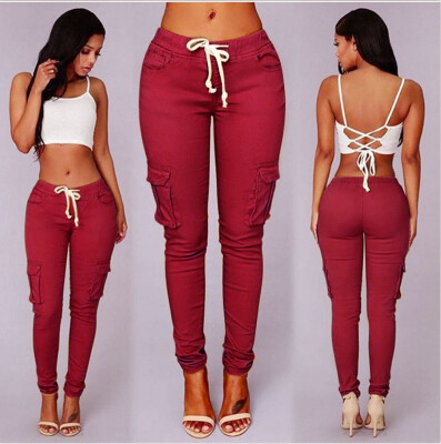 

Tailored Women Pants Stretch Pencil Trousers High Waist Slim Stretch Elastic Trousers