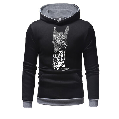 

Toponeto Mens Long Sleeve Hooded Solid Color Print Autumn Sweater Turtleneck Sweater