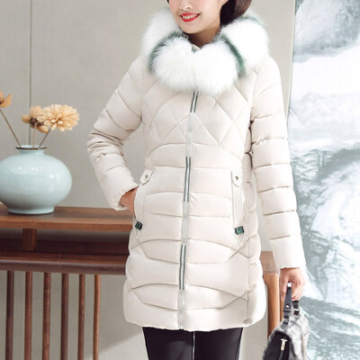 

Toponeto Fashion Women Winter Warm Cotton Hooded Winter Long-Sleeved Overcoat
