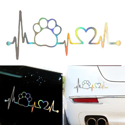 

Cute Car Stickers Creative Bulldog Waterproof Stickers Bumper Warning Car Laser Stickers Window Decoration