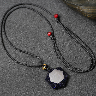 

Obsidian Pendant Starry Crystal Pendant Jewelry