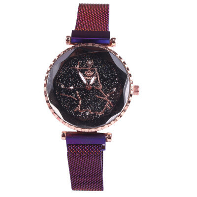 

Magnet watch female lazy Milan buckle net with shaking sound with the stylish quartz watch