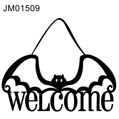 

Non-woven Bat Welcome Foldable Wall Door Hanging Sign Festival Halloween Decor