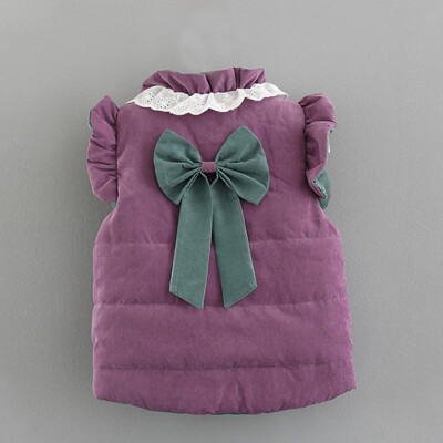 

Children Girl Kid Baby Winter Waistcoats Coats Vest Bow Tie Princess Outerwear